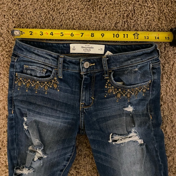 Abercrombie & Fitch Distressed Womens jeans size 0 / W25 - Picture 11 of 15